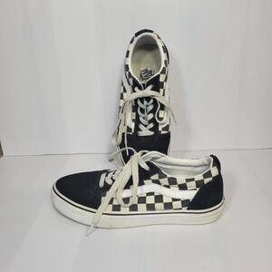 Women's Old Skool Vans Checkered Black & White Sz 8 Off The Wall